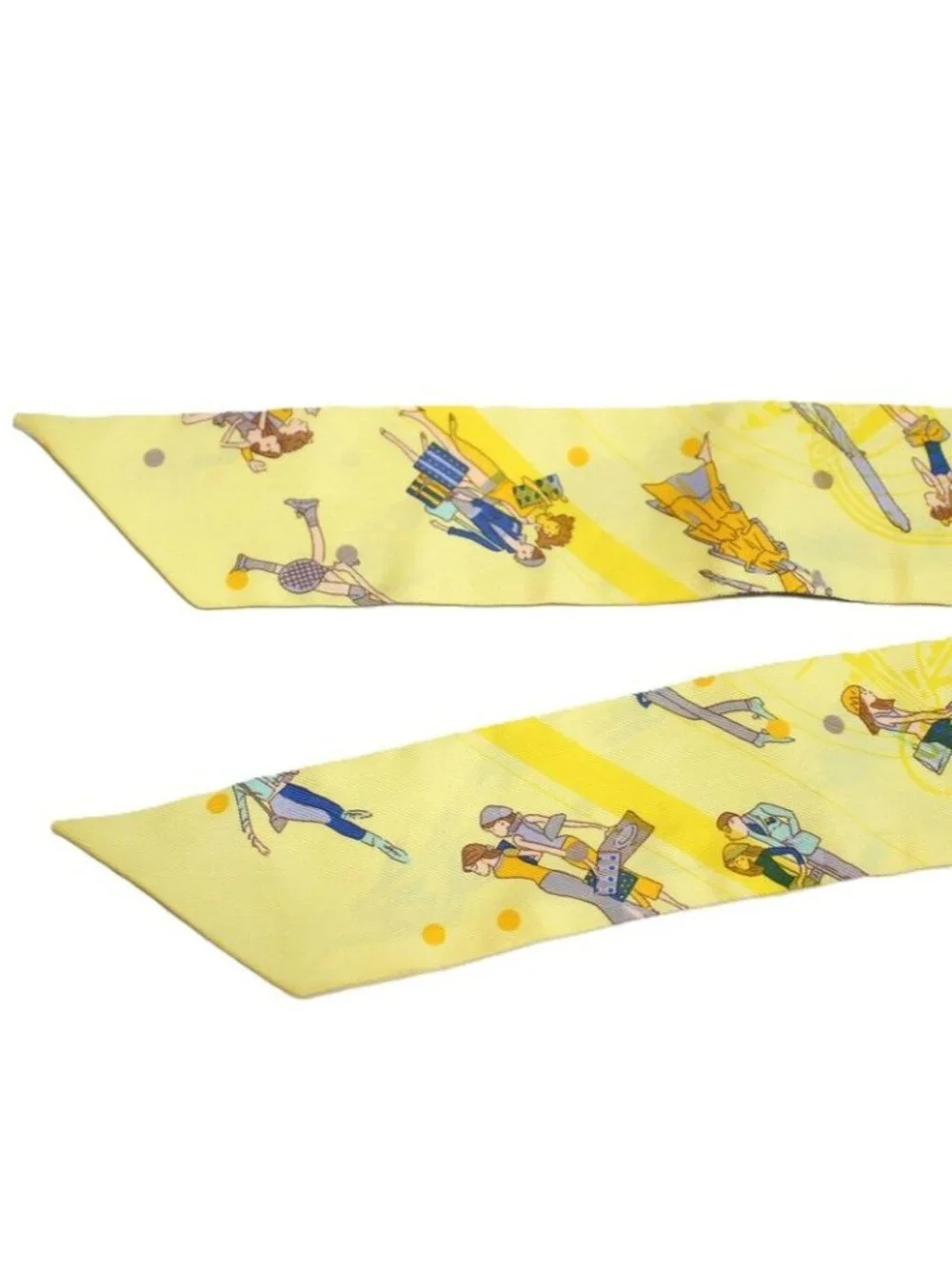 Hermes Twilly Exlibris Parisienne Silk Yellow Scarf - Picture 6 of 10